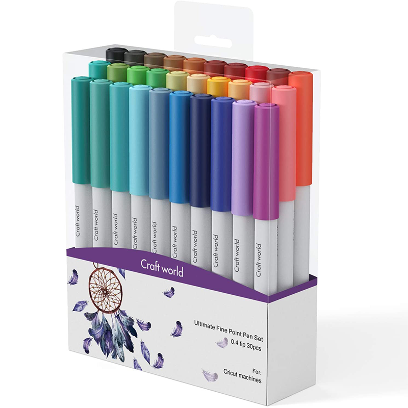 Nicapa - Craft World  - Ultimate Fine Point Pen Set - 0.4mm tip -  30 colours